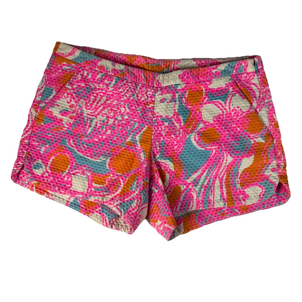 Lilly Pulitzer Women's Adie Shorts‎ Shorely Blue Feeling Tanked Textured Size 2